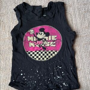Disney xChaser Minnie Mouse Pink and Black Kids Tank Top